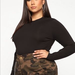 Fashion nova Robin Long Sleeve Top - Black